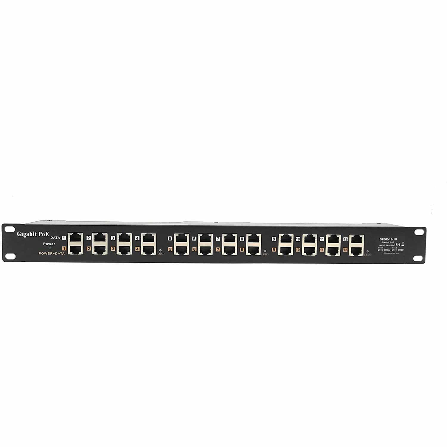 Buy PoE Texas - PoE Injector - 12 Port Gigabit Passive Midspan Injector  with 48V 120 Watt UL Power Supply - Power Over Ethernet for 802.3af or at ( PoE+) Devices VoIP Phone