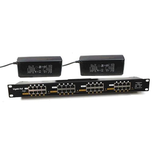 PoE Texas Injector 16 Port Gigabit Mode A Rack Mount PoE Injector with 48 Volt 240 Watt Power Budget