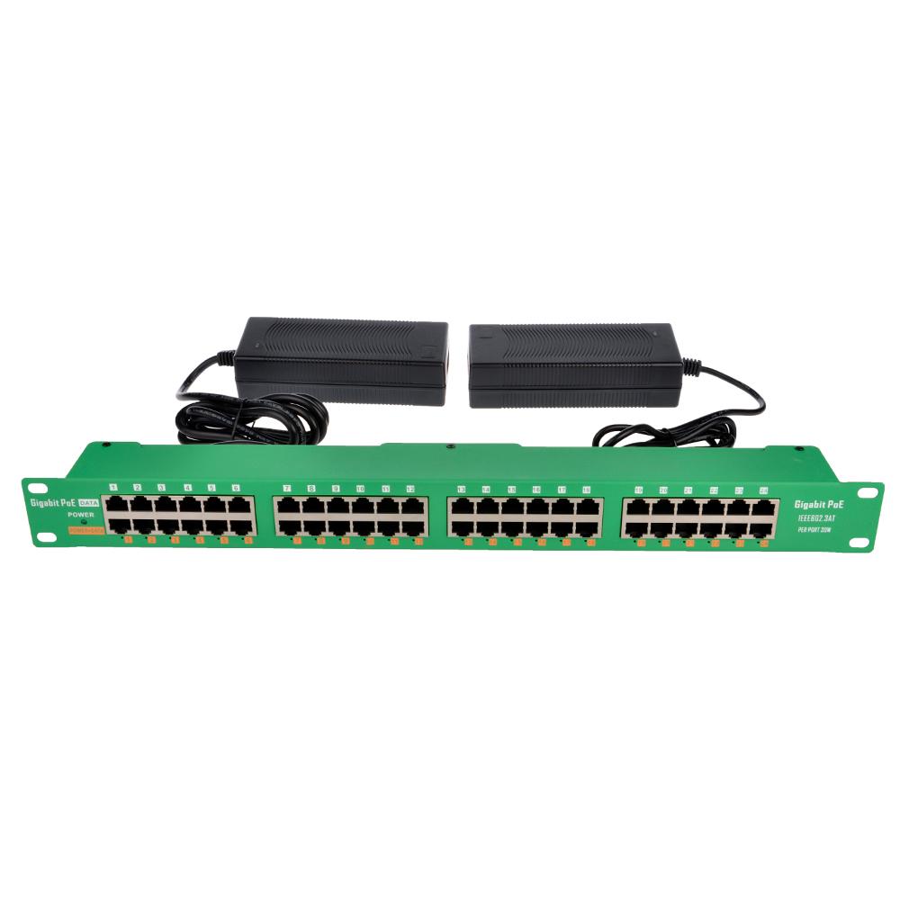 24 Port 2.5 Gigabit Active PoE Injector with 56 Volt Output and 240 Wa ...