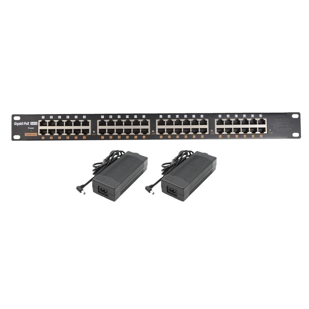 PoE Texas Injector 24-Port Gigabit Rack Mount PoE Injector with 56V240W Power Supply