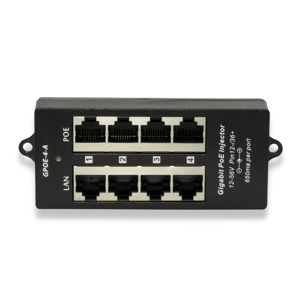 PoE Texas Injector 4-Port Gigabit Mode A PoE Injector without Power Supply