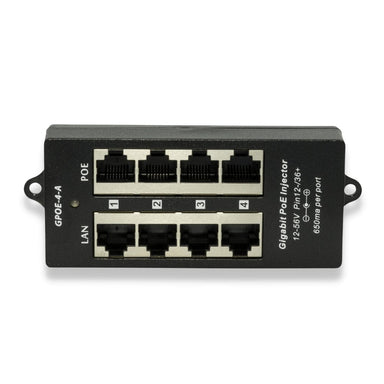 4-Port Gigabit Mode A PoE Injector without Power Supply