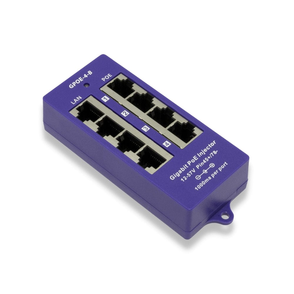WT-GPOE-4B Gigabit 4 Port Passive PoE Power Over Ethernet Injector for Ubiquiti, Mikrotik