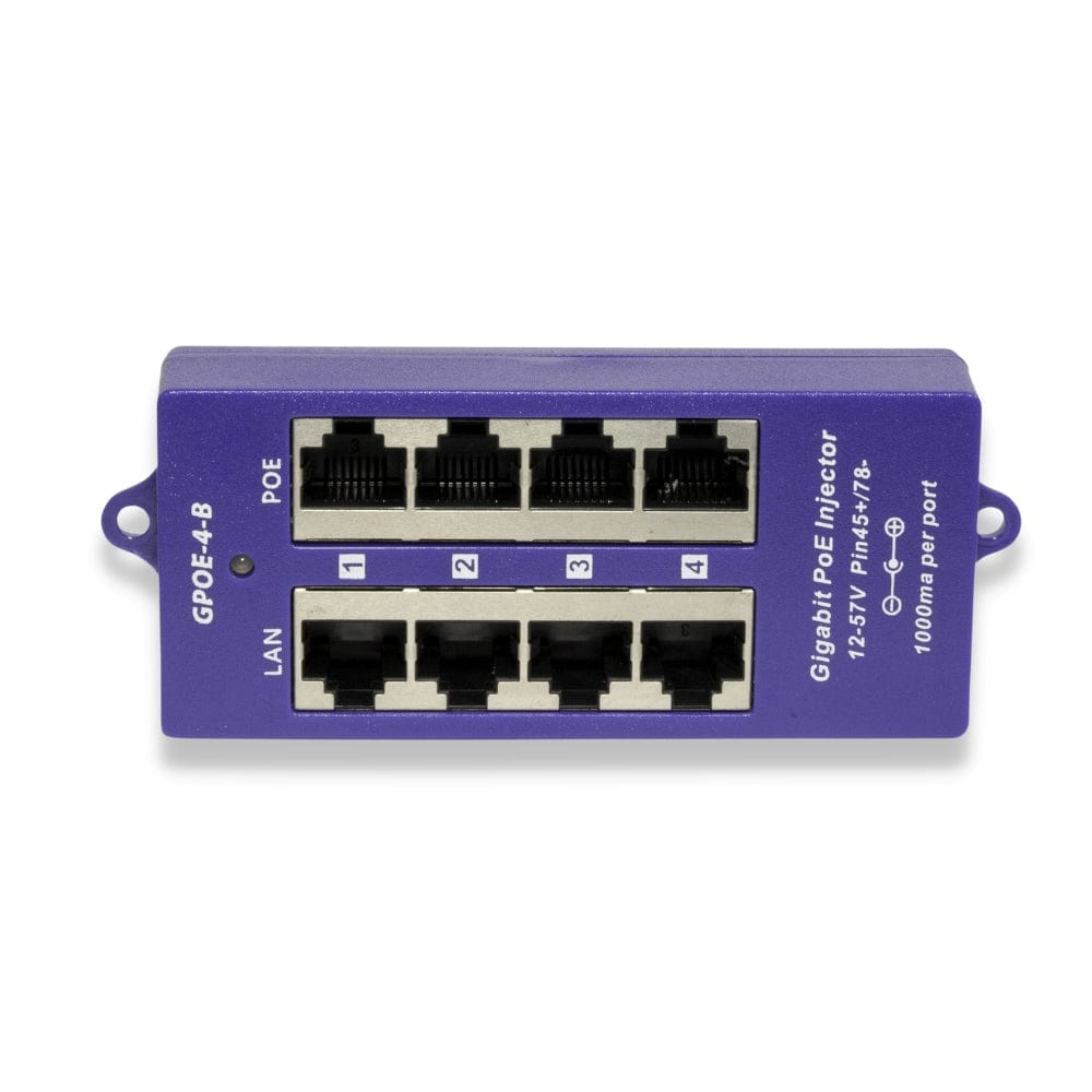 WT-GPOE-4B Gigabit 4 Port Passive PoE Power Over Ethernet Injector for Ubiquiti, Mikrotik
