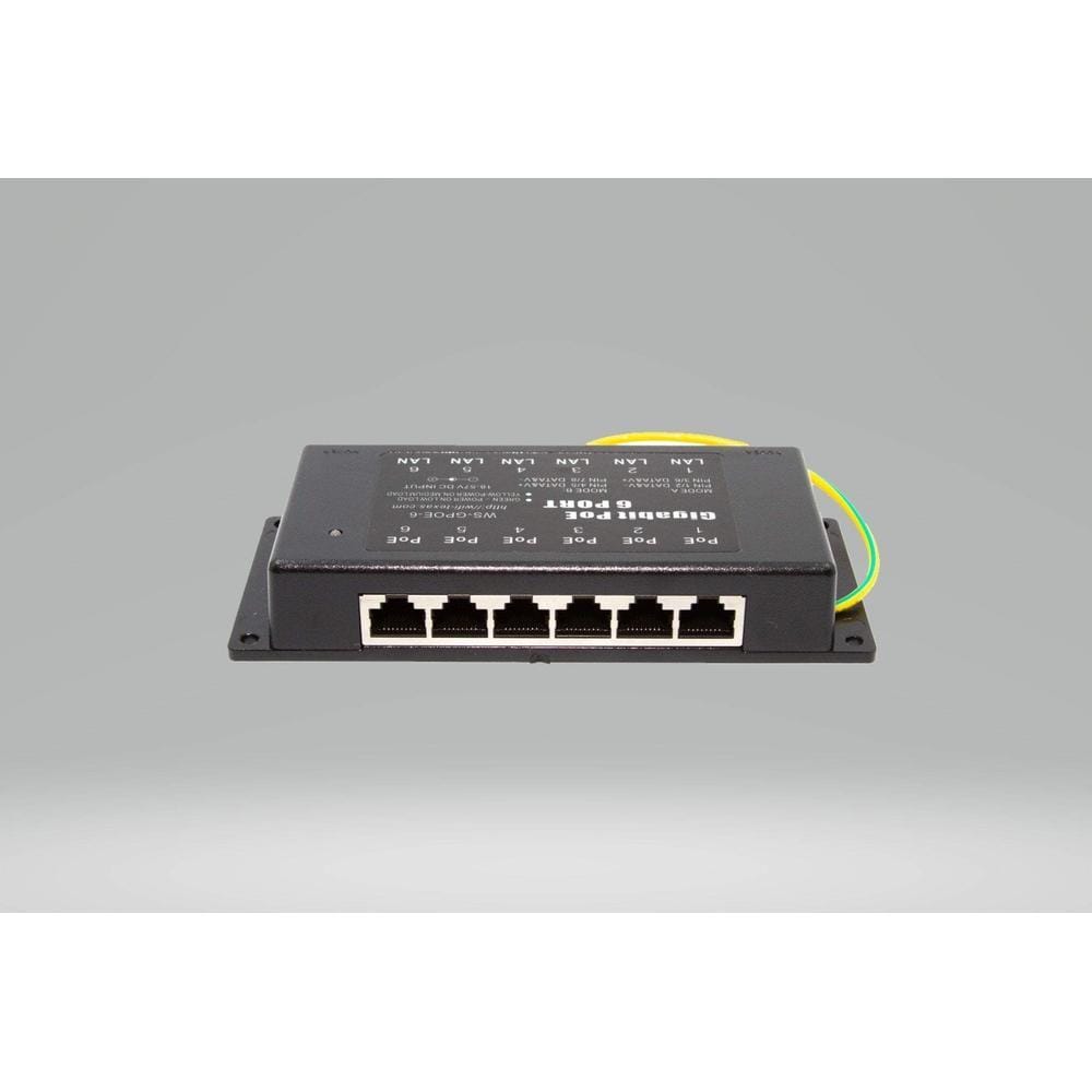 6 Port Gigabit, Mode A/B PoE Injector with 48V 60W Power Supply — POE Texas