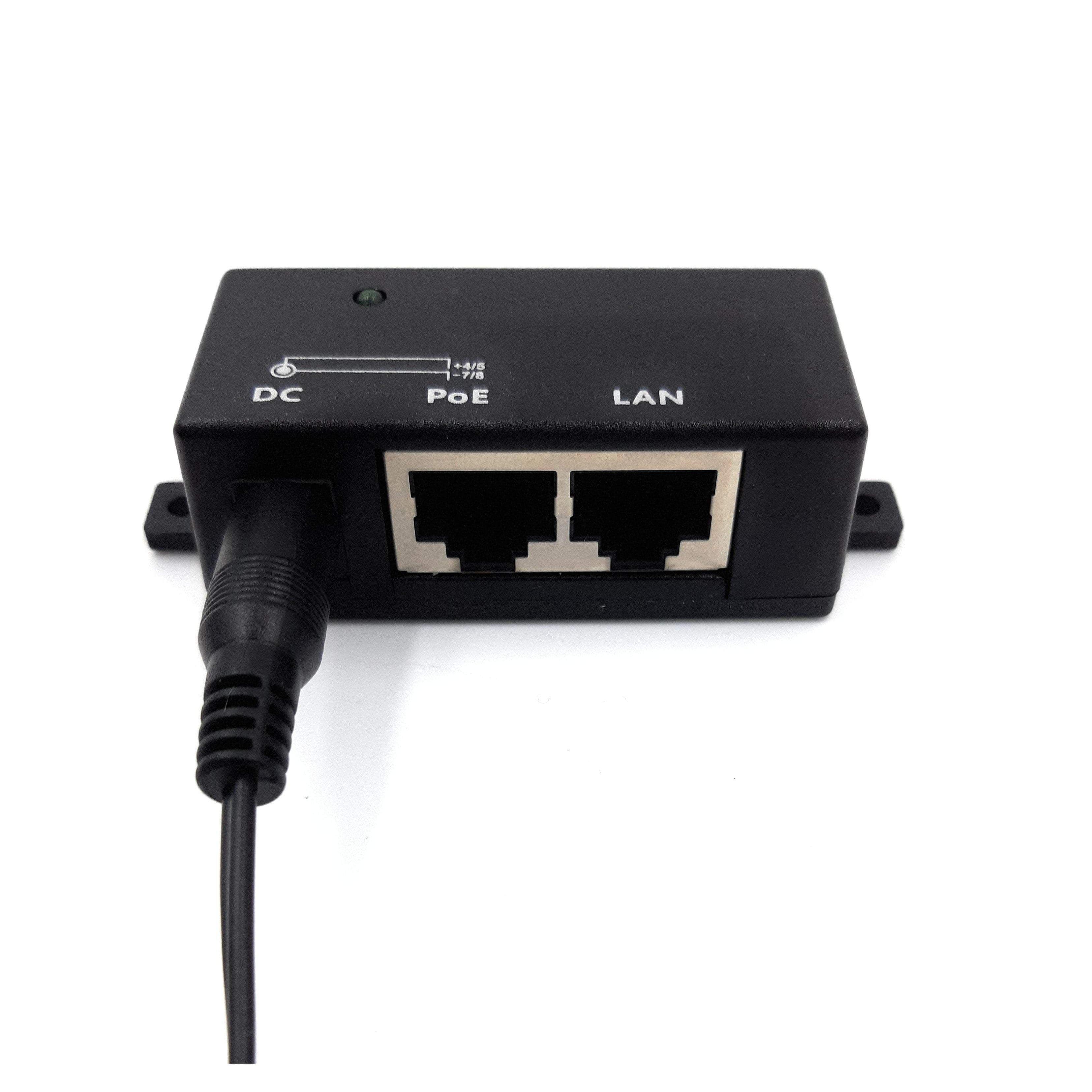 Single Port 10/100 Mbps Mode B PoE Injector with 24 Volt, .5 Amp, 12 W