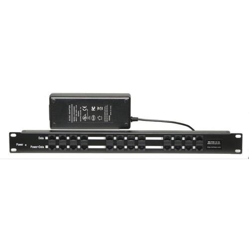 12-Port 10/100, Mode B, Rack Mount PoE Injector with 48 Volt