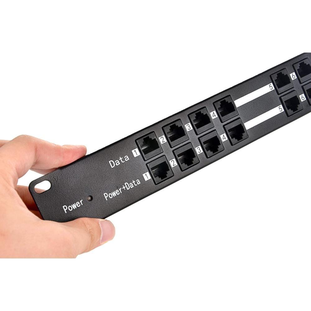 12-Port 10/100, Mode B, Rack Mount PoE Injector with 48 Volt 120 Watt ...