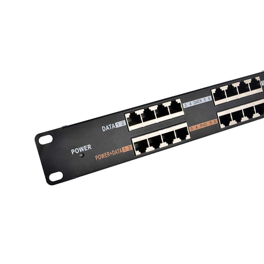 16-Port 10/100, Mode B, Rack Mount PoE Injector with 48 Volt 120 Watt ...