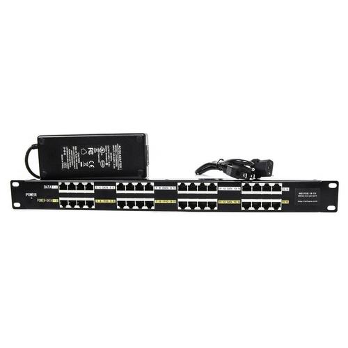 16-Port 10/100, Mode B, Rack Mount PoE Injector with 48 Volt 120 Watt ...