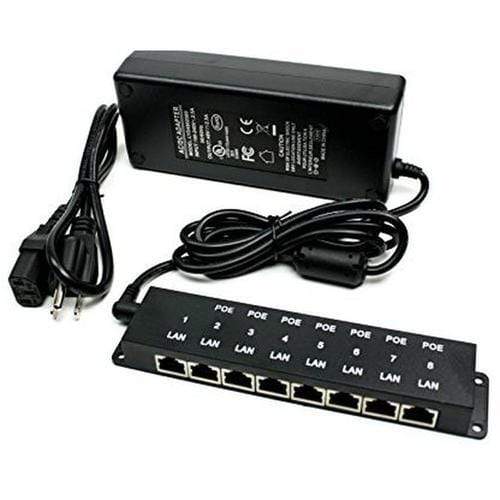 8 Port Gigabit Mode A PoE Injector with 48V 120W Power Supply 