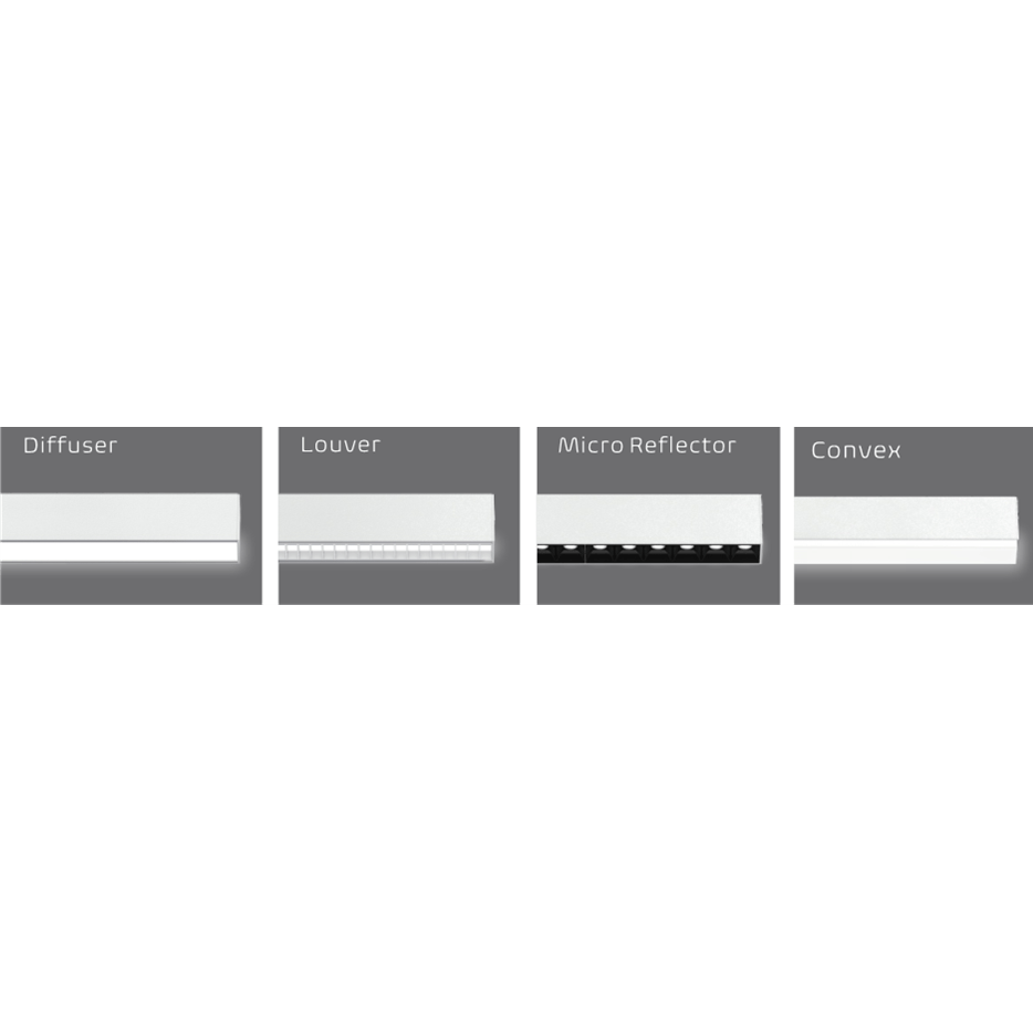 POE Texas Lighting Denton Suspended Linear PoE Lights - Sample 1.3" x 2' Linear Diffuser 2 ft, 4000K (Wall)