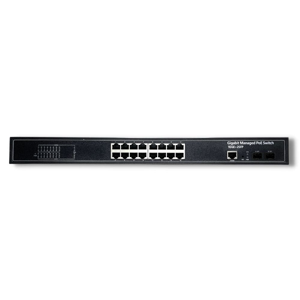 POE Texas Switch 16-Port Gigabit Layer 2 Managed PoE+ (IEEE 802.3at) Switch