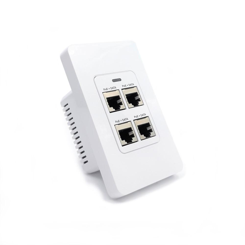 4 Port In-Wall Gigabit PoE Extender with IEEE 802.3bt Uplink Power