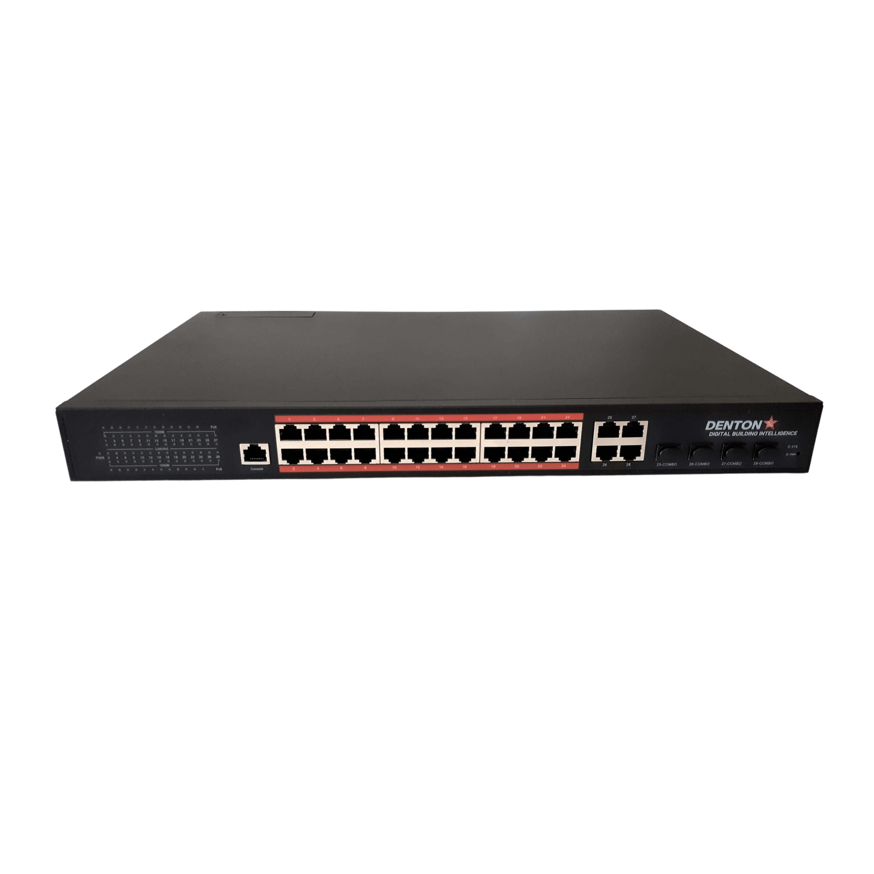 POE Texas Switch Fanless 24-Port Gigabit Layer 2 Managed IEEE 802.3bt Switch with 53V3000W Power Supply