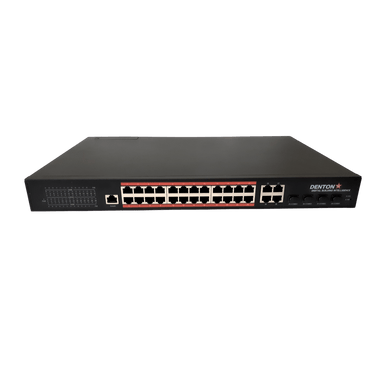 POE Texas Switch Fanless 24-Port Gigabit Layer 2 Managed IEEE 802.3bt Switch with 53V3000W Power Supply