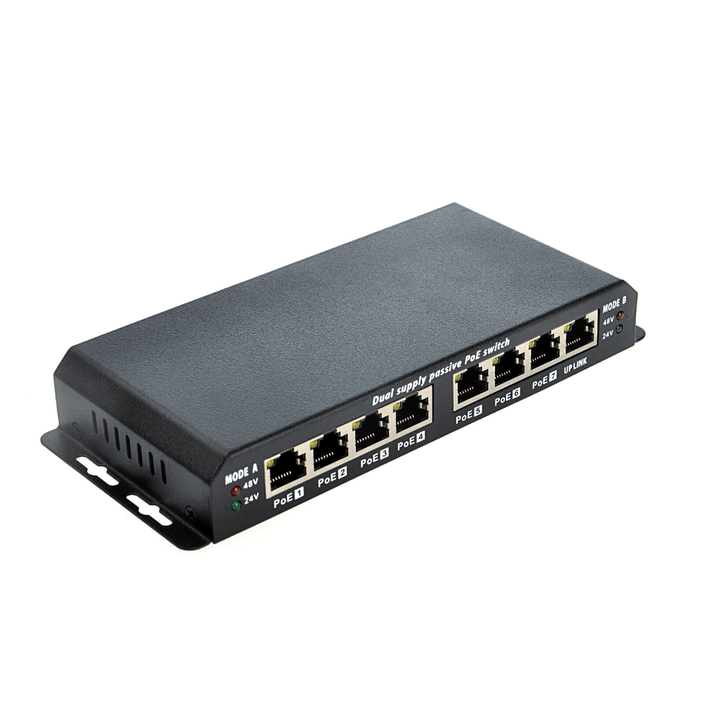 8 Port PoE Switch With 7 PoE Ports and 1 Uplink